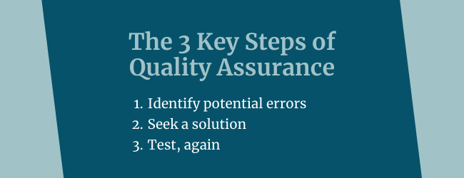 the three key steps of quality assurance