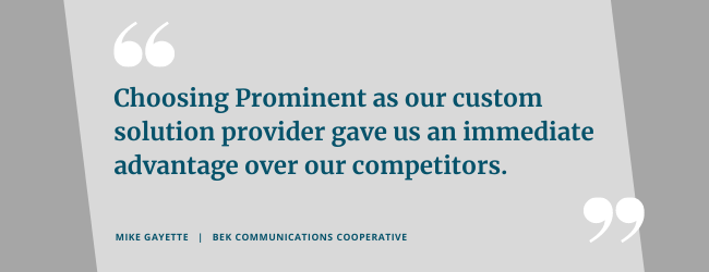 Testimonial: Choosing Prominent as our custom solution provider gave us an immediate advantage over our competitors.